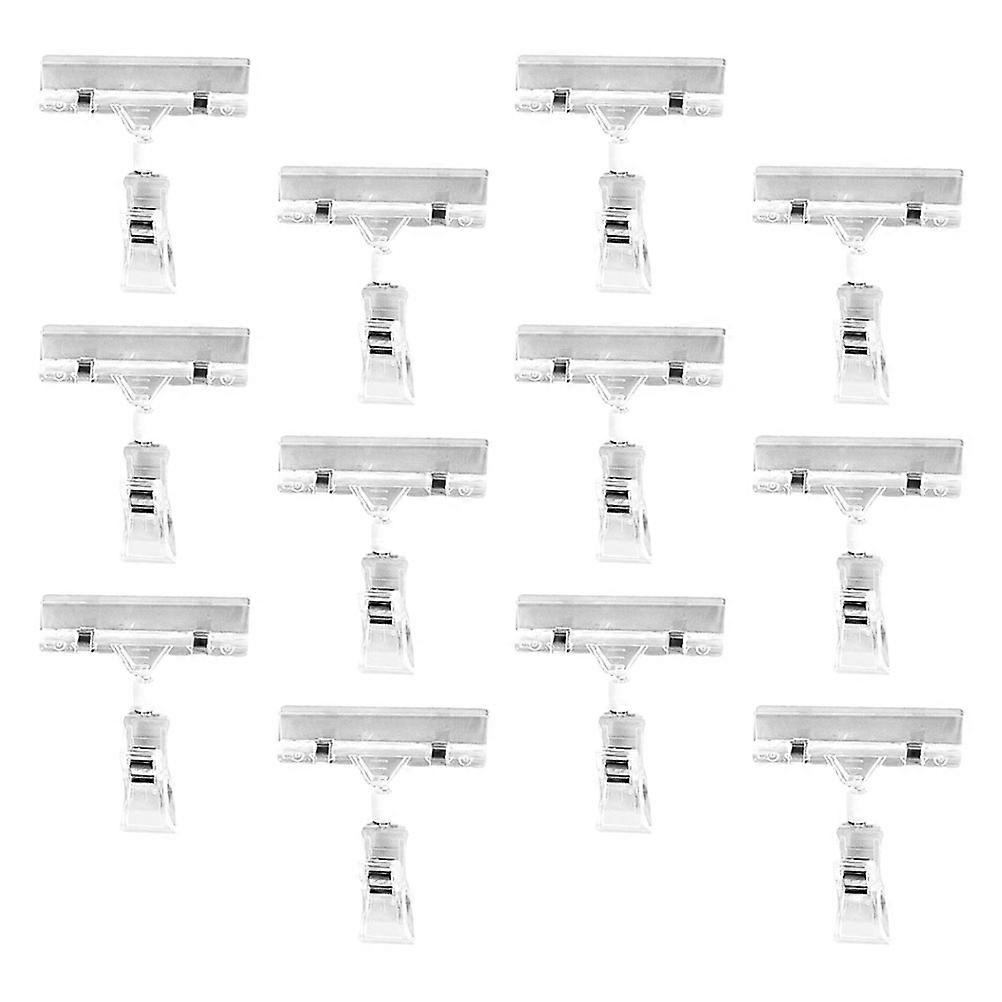 25pcs Transparent Merchandise Sign Clips with Rotatable Design for Price Tags, Labels, and Display Holders – Ideal for Supermarkets, Market Stalls,