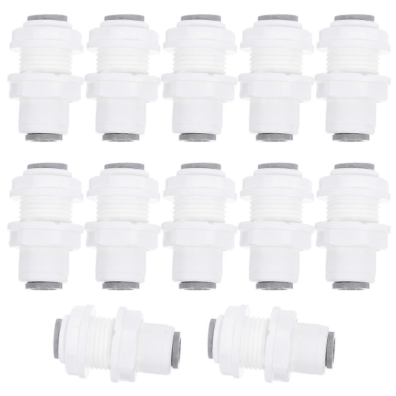 Plastic Tubing Connectors Quick Connect Fittings For Reverse Osmosis Systems Residential Use 1.5×0.8×0.8in Push-to-Connect 12Pcs