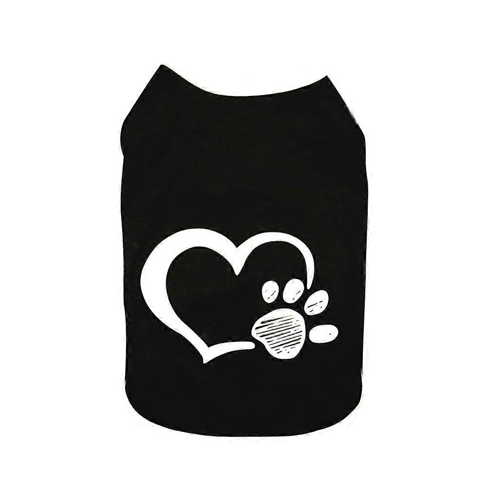 Soft Dog Jumpsuit Comfortable Pet Costume Heart Footprint Pattern Vest for Outdoor Activities 1Set