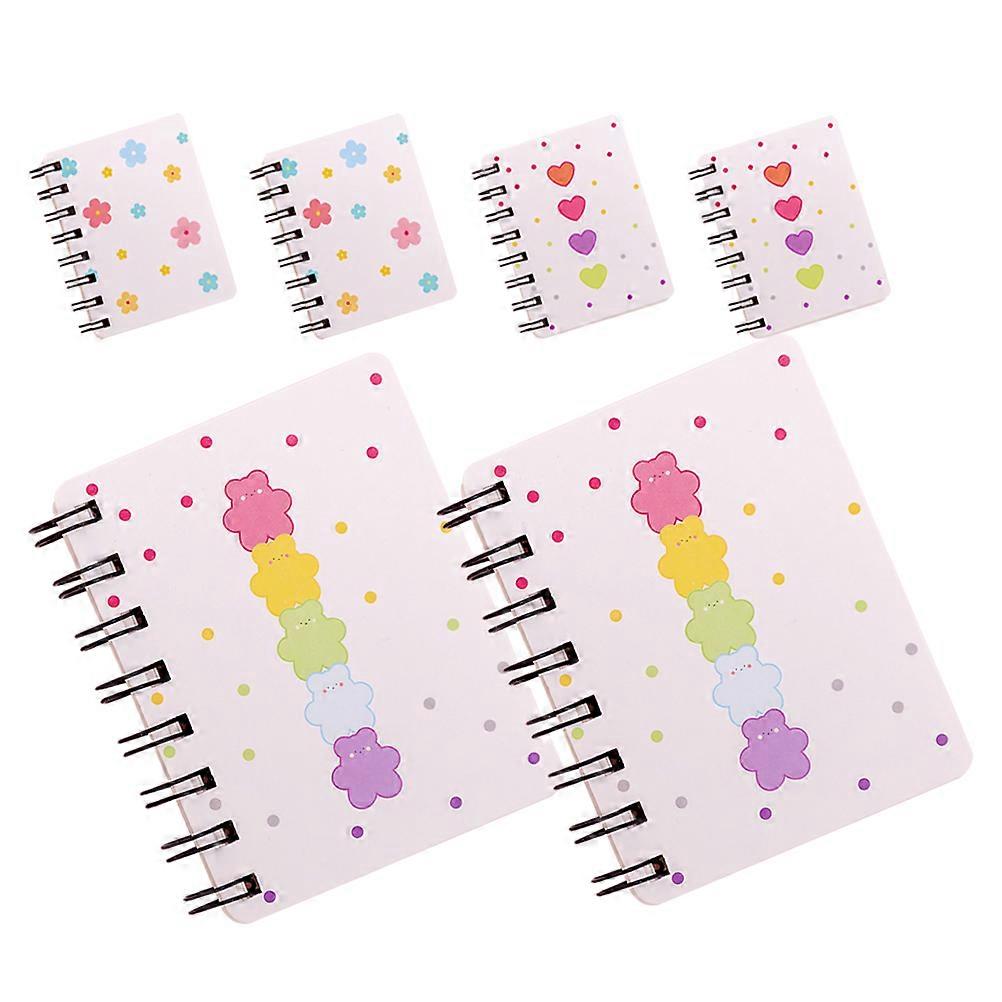 Portable Note Pad Notebook For Students Household Use Assorted Color 10.50x8.00x1.50cm Plan Notation 6Pcs