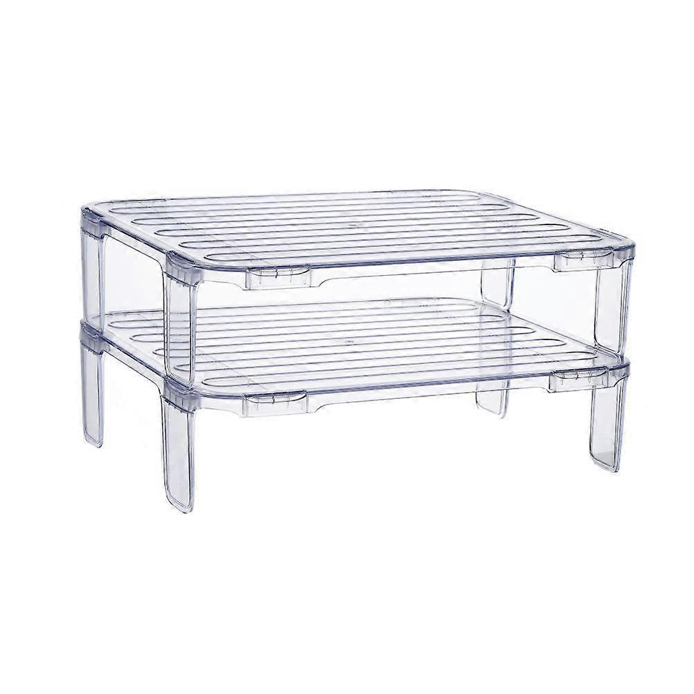Transparent Stackable Storage Rack for Home Organization in Refrigerator or Kitchen 1Pc