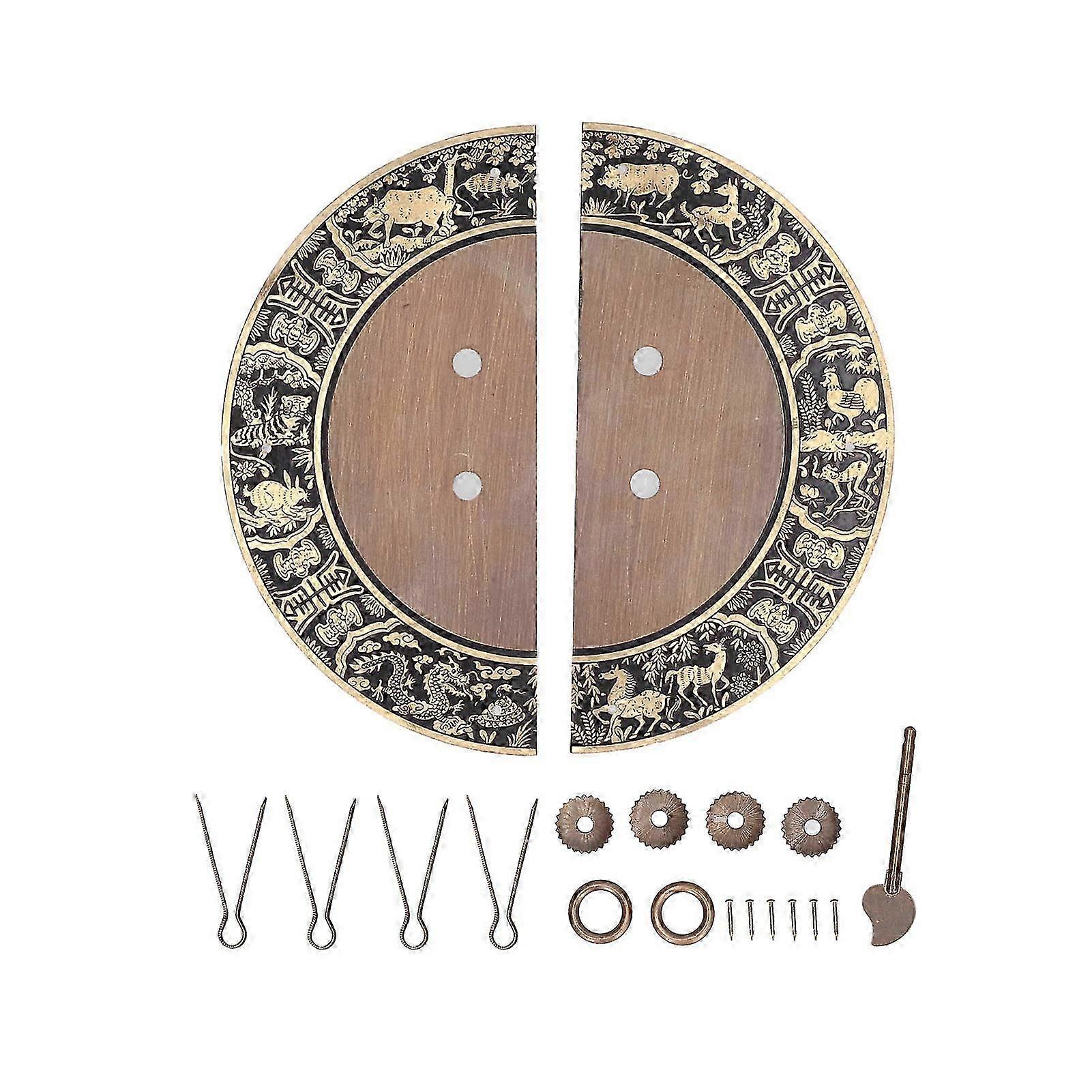 Round Shape Brass Cabinet Handle Double Doors Knob Furniture Handle for Wardrobe Home