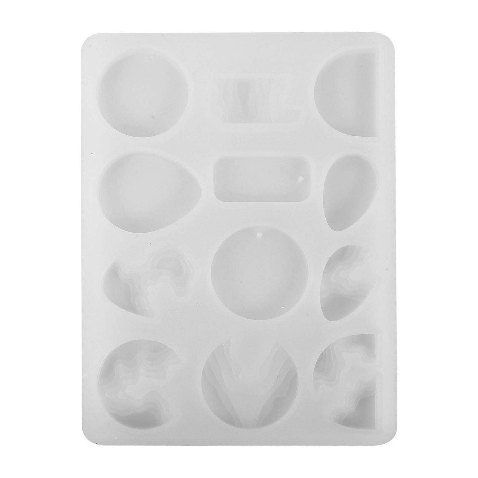 2 قطع أزياء قلادة DIY كريستال الايبوكسي العفن المجوهرات القرط معلقة الصب العفن مجموعة