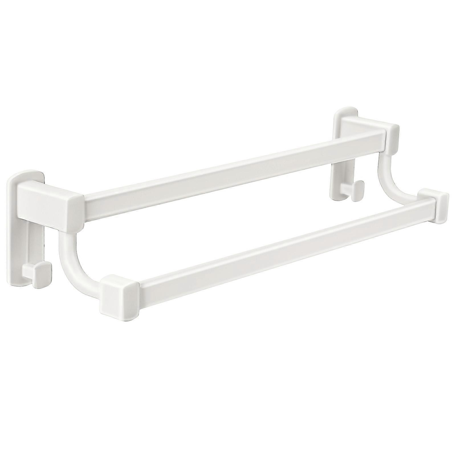 Wall Mounted Hand Towel Holder Double Towel Rack Bathroom Accessories Home Bathrooms 40.00X10.20X8.40CM Large Capacity Storage 1Set