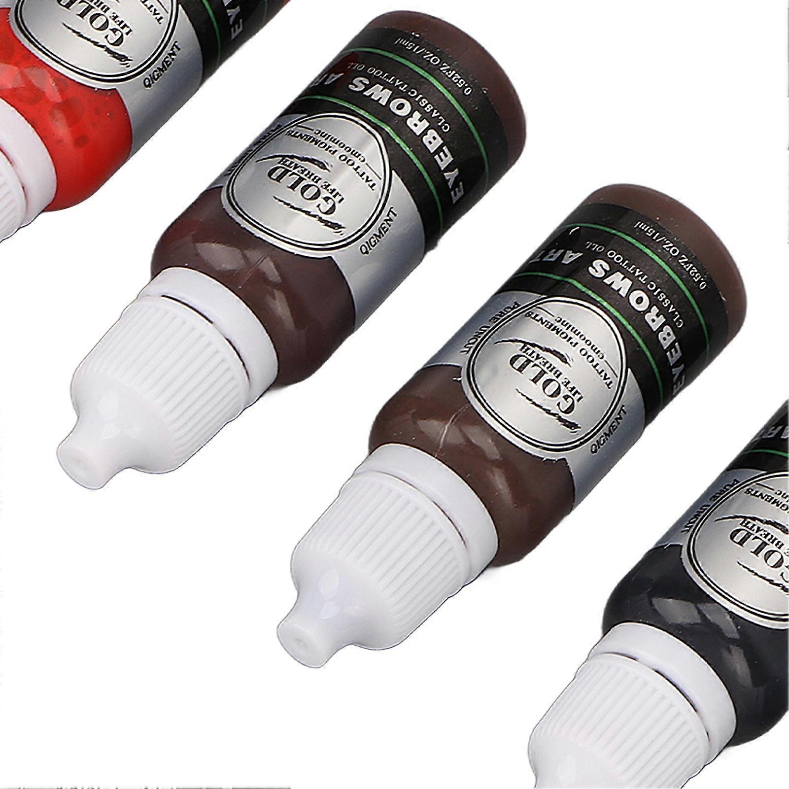 Microblading Practice Ink 5 Colors Professional Eyebrow Eyeliner Lip Tattoo Pigment for Beginners
