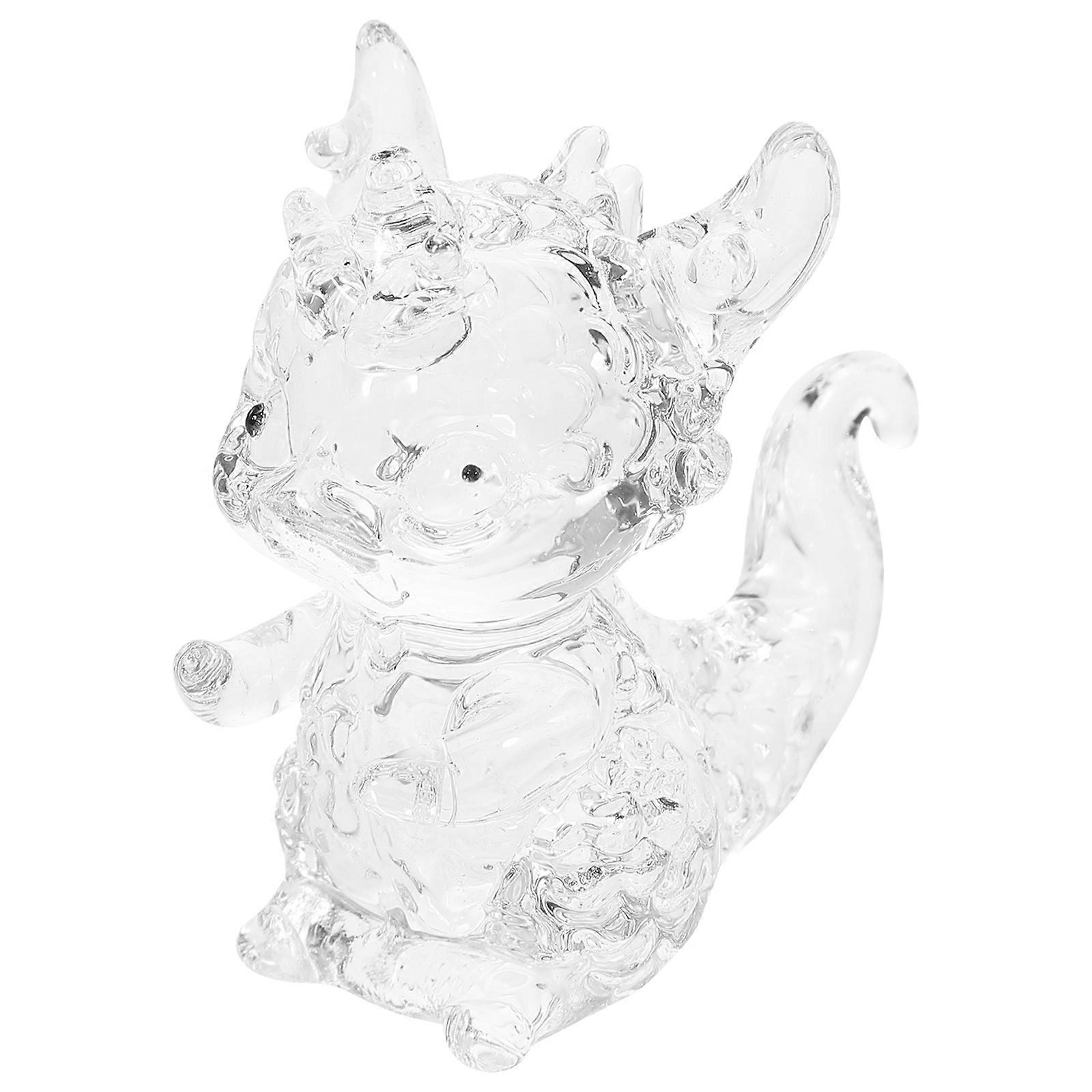 Transparent Crystal Dragon Decoration Mini Figurine For Office 1Set