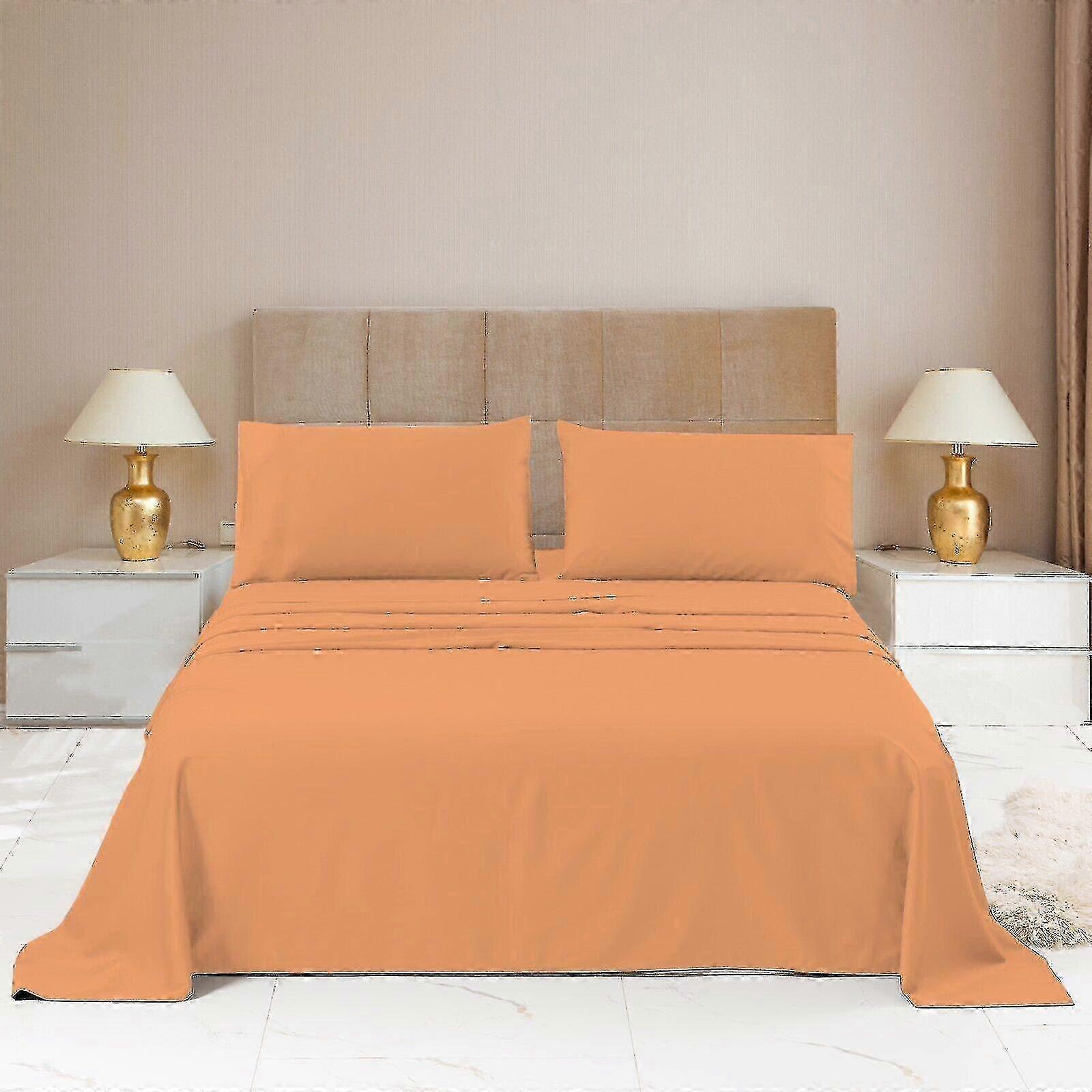 Poly Cotton Percale Flat Sheet Bed Sheets for Single, Double, King, and Super King Sizes Suitable for Various Brands