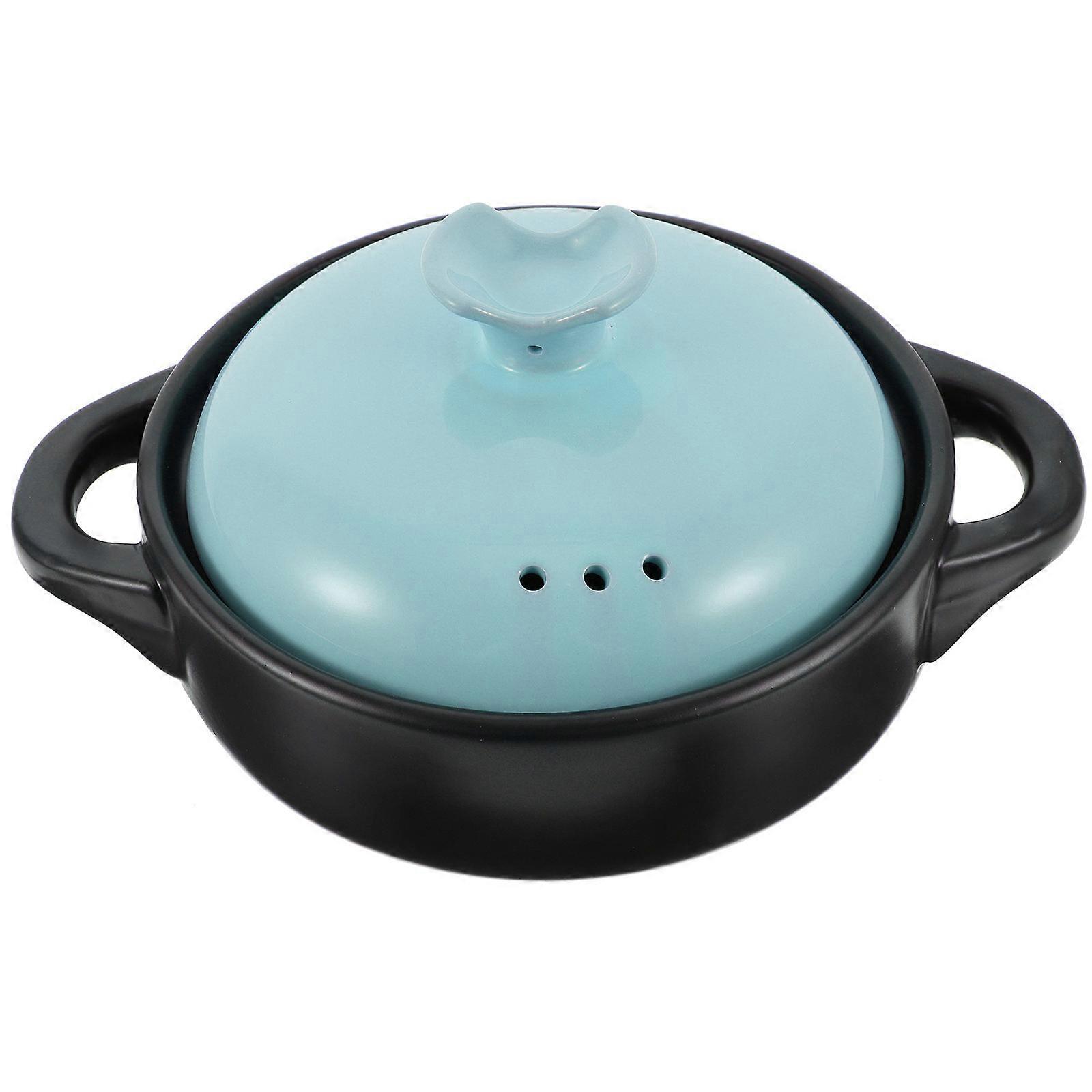Ceramic Stew Pot Multi-Functional Home Cooking Equipment Blue 28X14.5CM Heat Conduction 1Pack