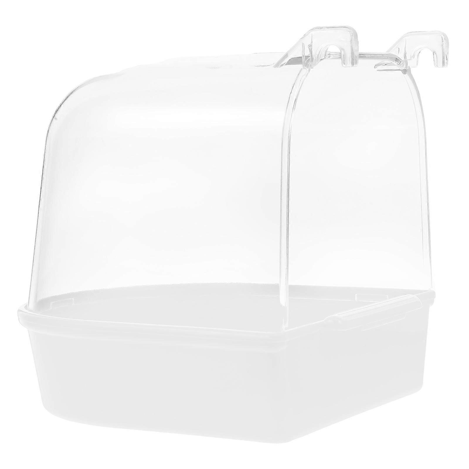 Bird Cage Accessories Indoor Bathing Small Bird Owners Rectangular Abs 1Set