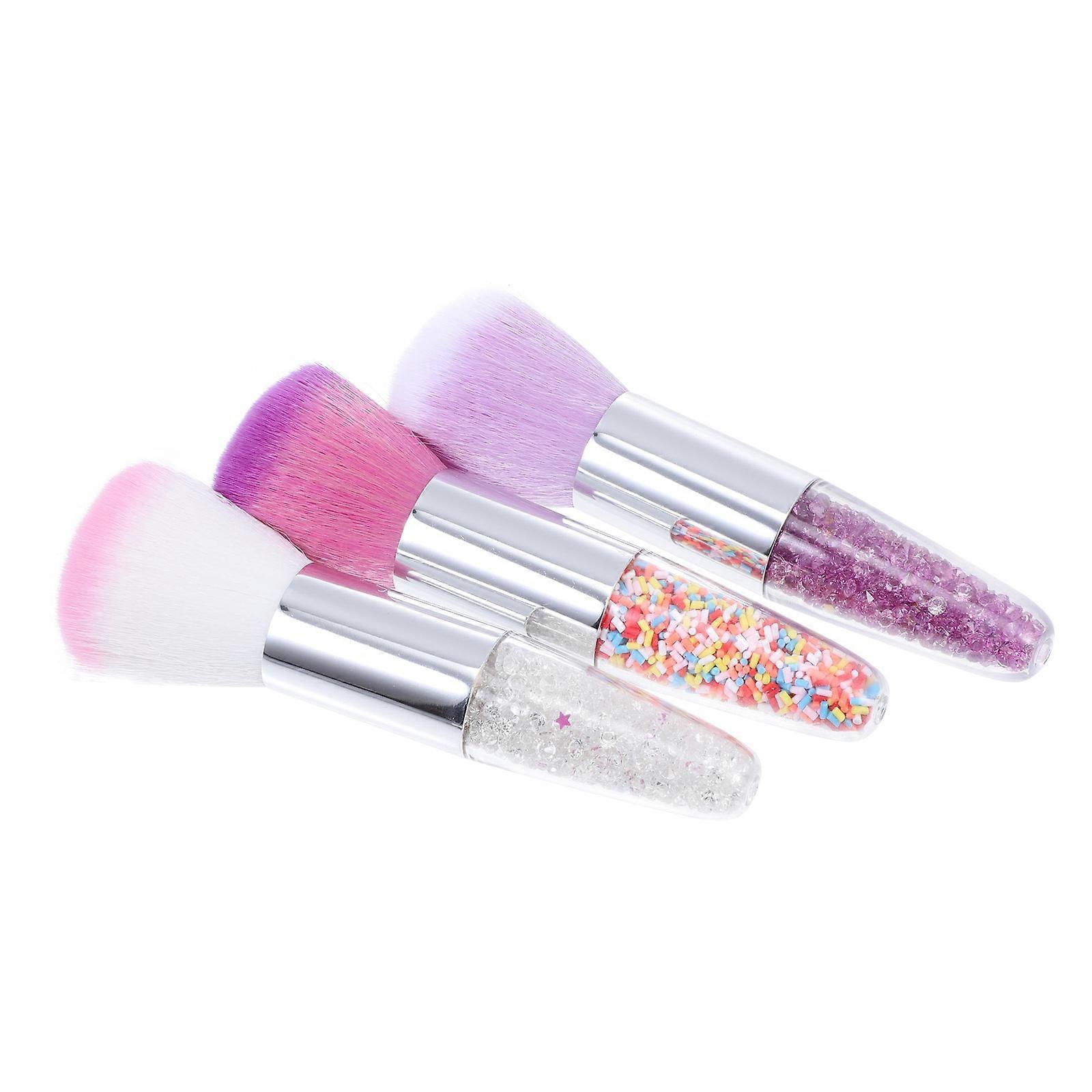 Makeup Brush for Foundation Manicure Brush Professional Use Short Handle Assorted Color 3Pcs