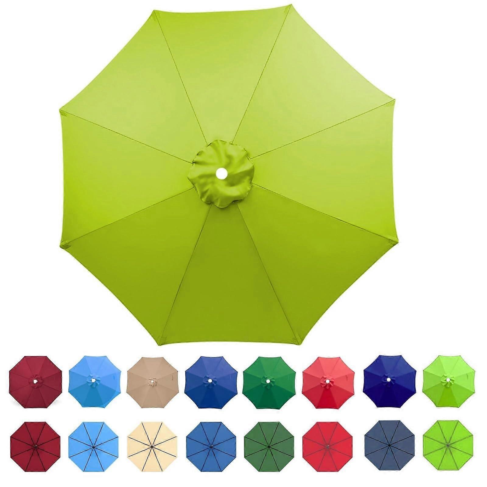 Replacement Fabric for 6-Armiger 8-Armiger Garden Umbrellas, 3m Green Canopy Cover for 6 Rib Patio Umbrellas