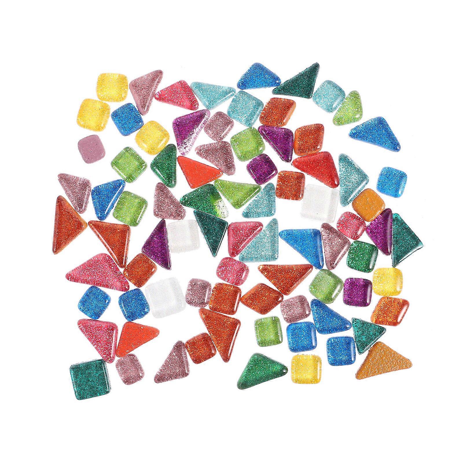 Decorate Tiles Assorted Colors Tiles Irregular Shape Crystal Glass DIY Craft 1Pack