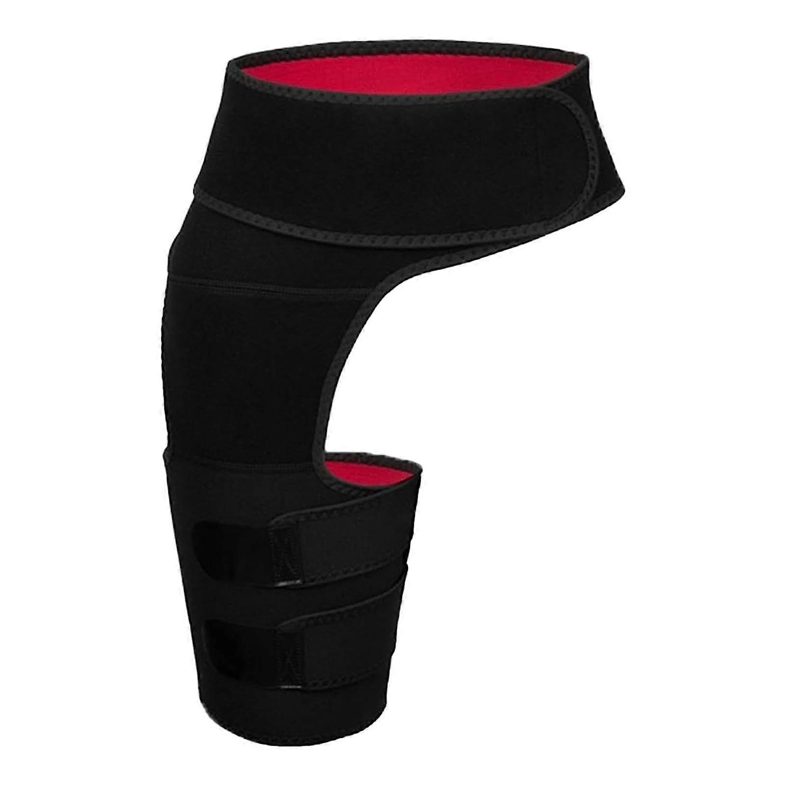 Thigh Support, Thigh Splints, Compression  Breathable Quick Recovery Groin Protector Hip Wraps for Pulled Muscles in Men and Women  Red