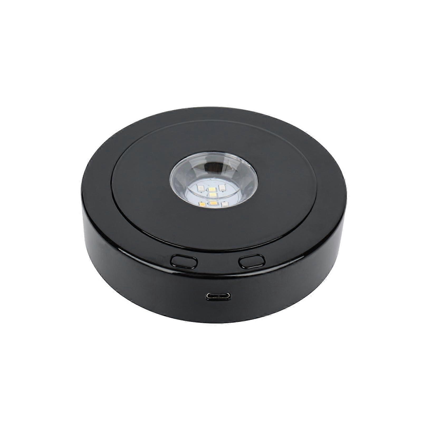 USB rechargeable crystal stand, 8 lighting effects, 3 speeds, display stand for decorative items.