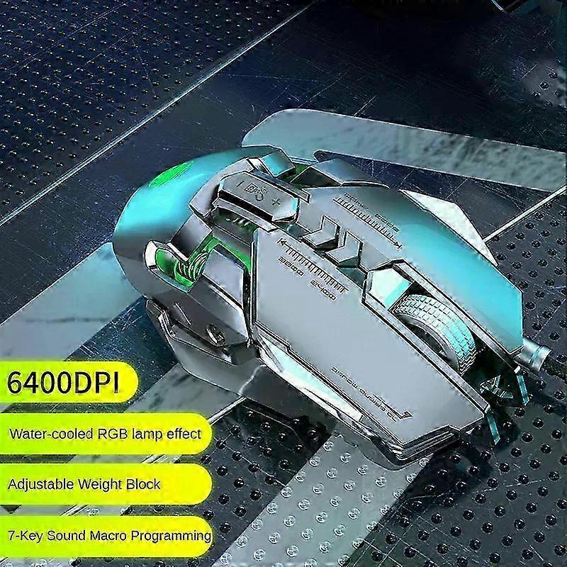 New Mechanical Wired Gaming Mouse 9 Key Macro Definition 12800 DPI Color Backlit for Windows PC