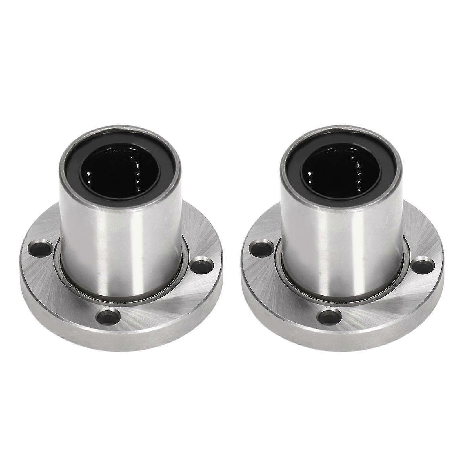 2Pcs Linear Motion Bearing Ball Round Flange Accessory Set Kit for Equipment Machine