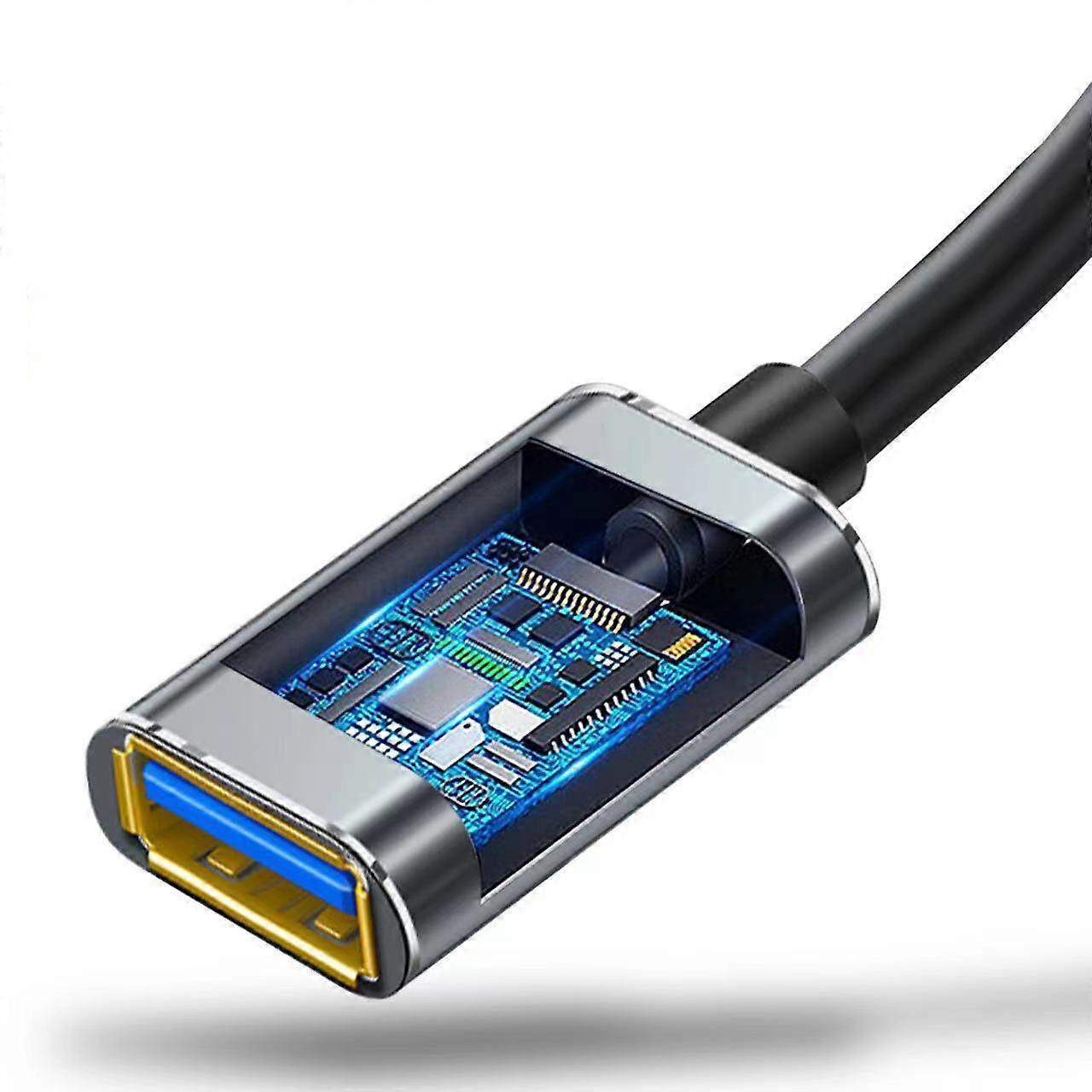 USB 3.0 typ A hane till typ A hona förlängningskabel 2 m för synkronisering Svart.