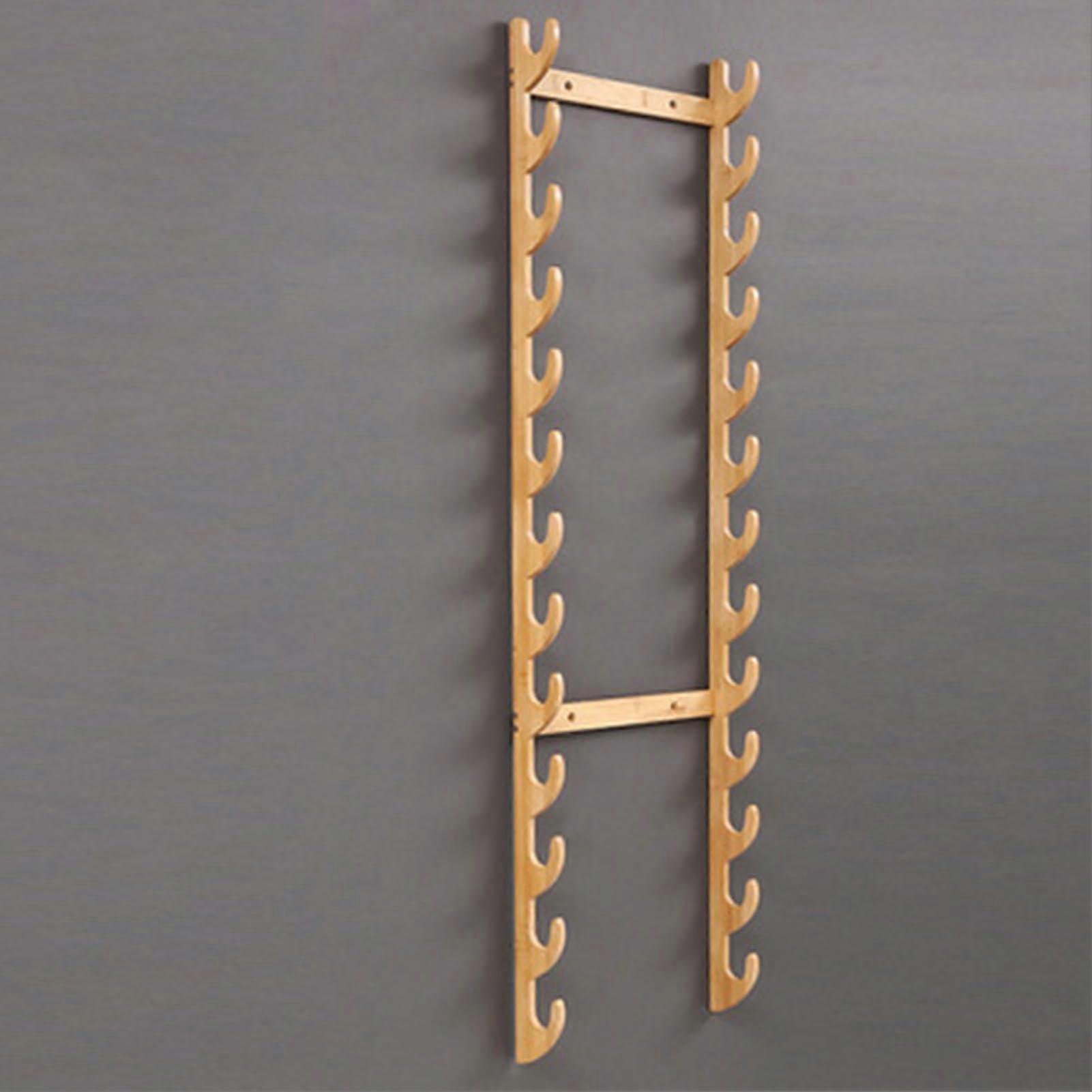 Sword Holder Wall Mount Samurai Sword Katana Wakizashi Display Holder Stand Bracket Hanger 113 Tiers (Wood Color, 13 Layers)