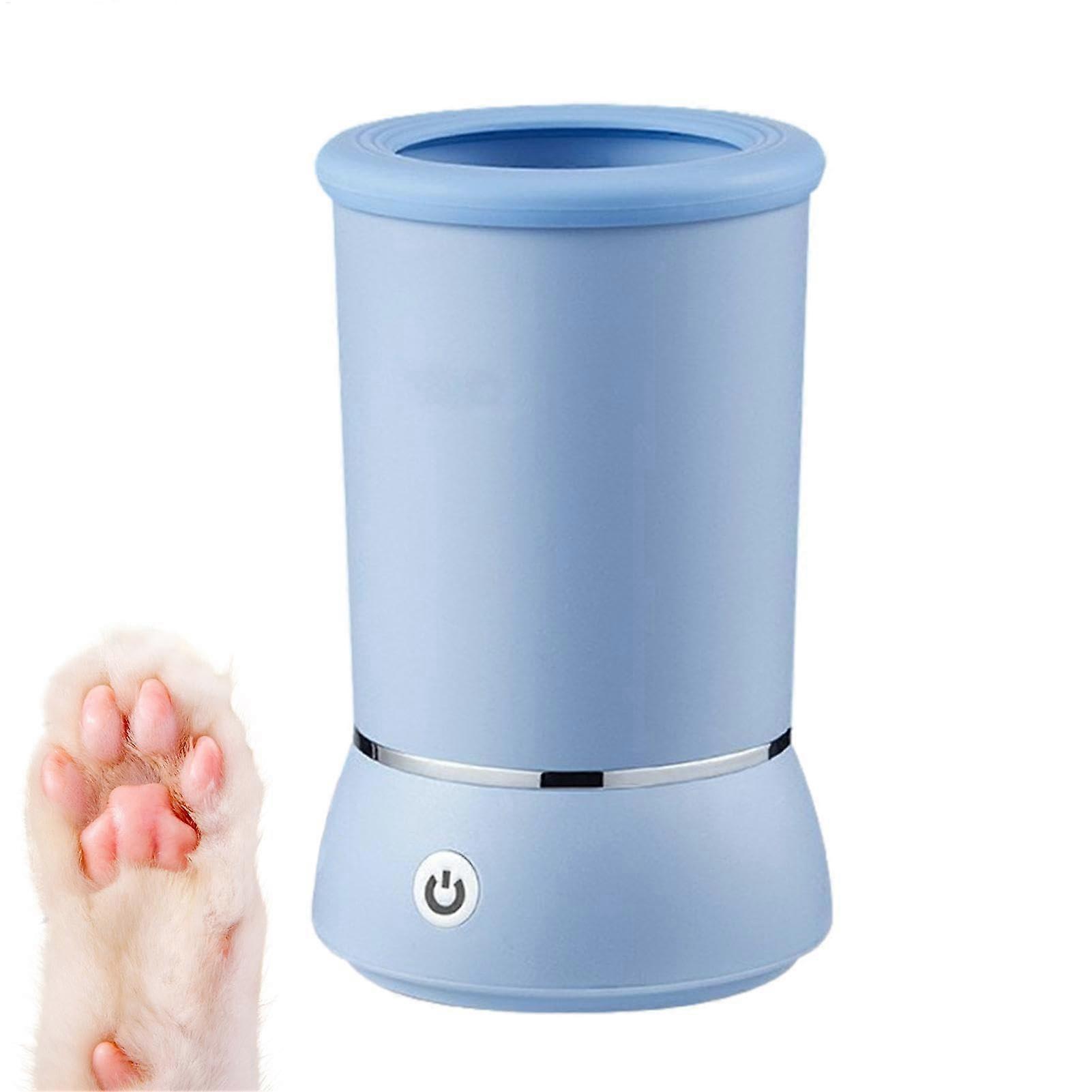 Automatic Dog Paw Cleaner - USB Rechargeable Pet Foot Cleaner for Labradors and Foxhounds, Effortless Indoor Maintenance, Blue