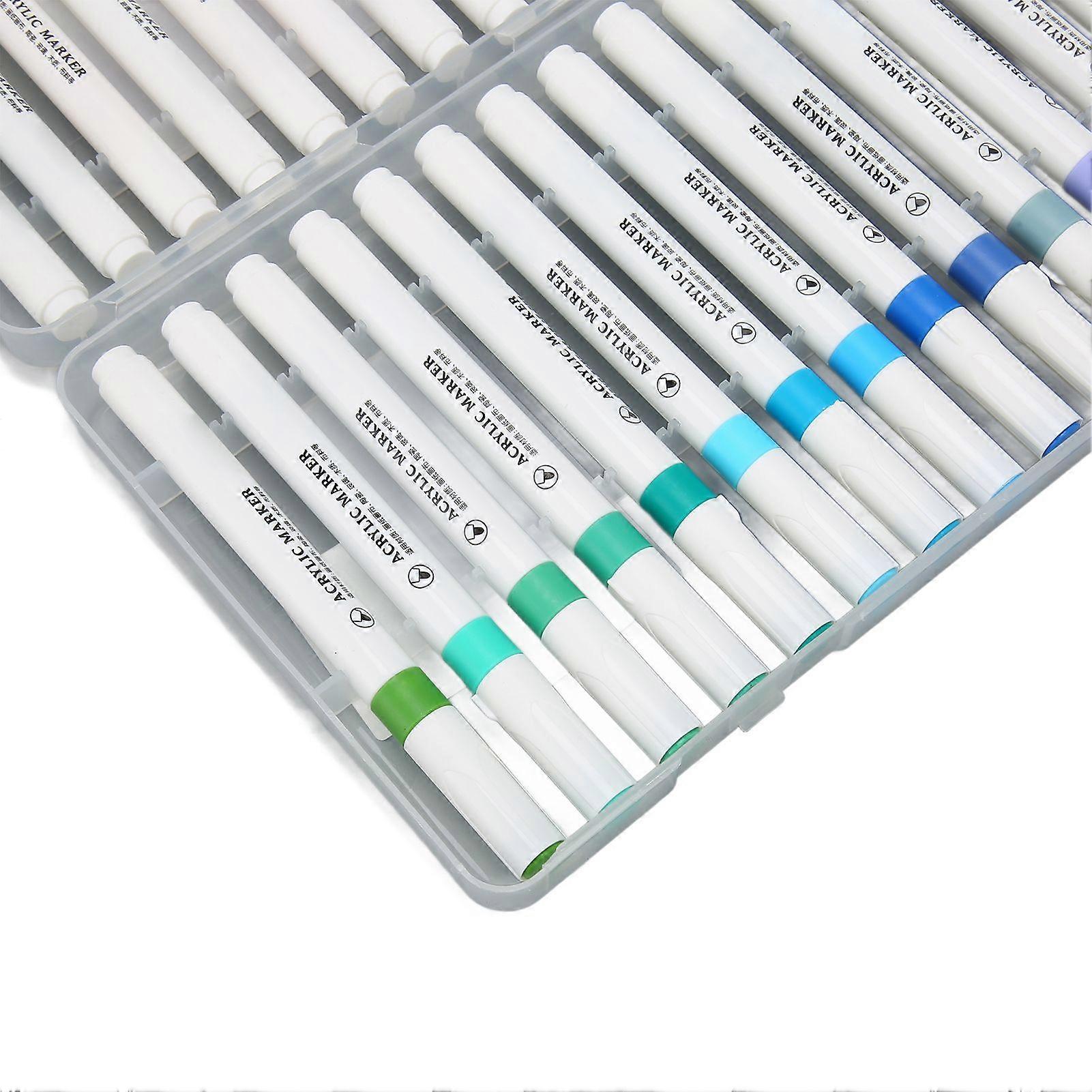 2025 Latest Model  36Pcs Acrylic Paint Markers Assorted Colors Quick Dry Box