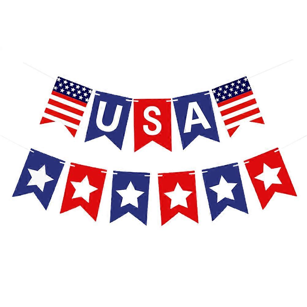 Durable American National Day Hanging Flags for Independence Day Decorations in Assorted Colors, 2pcs