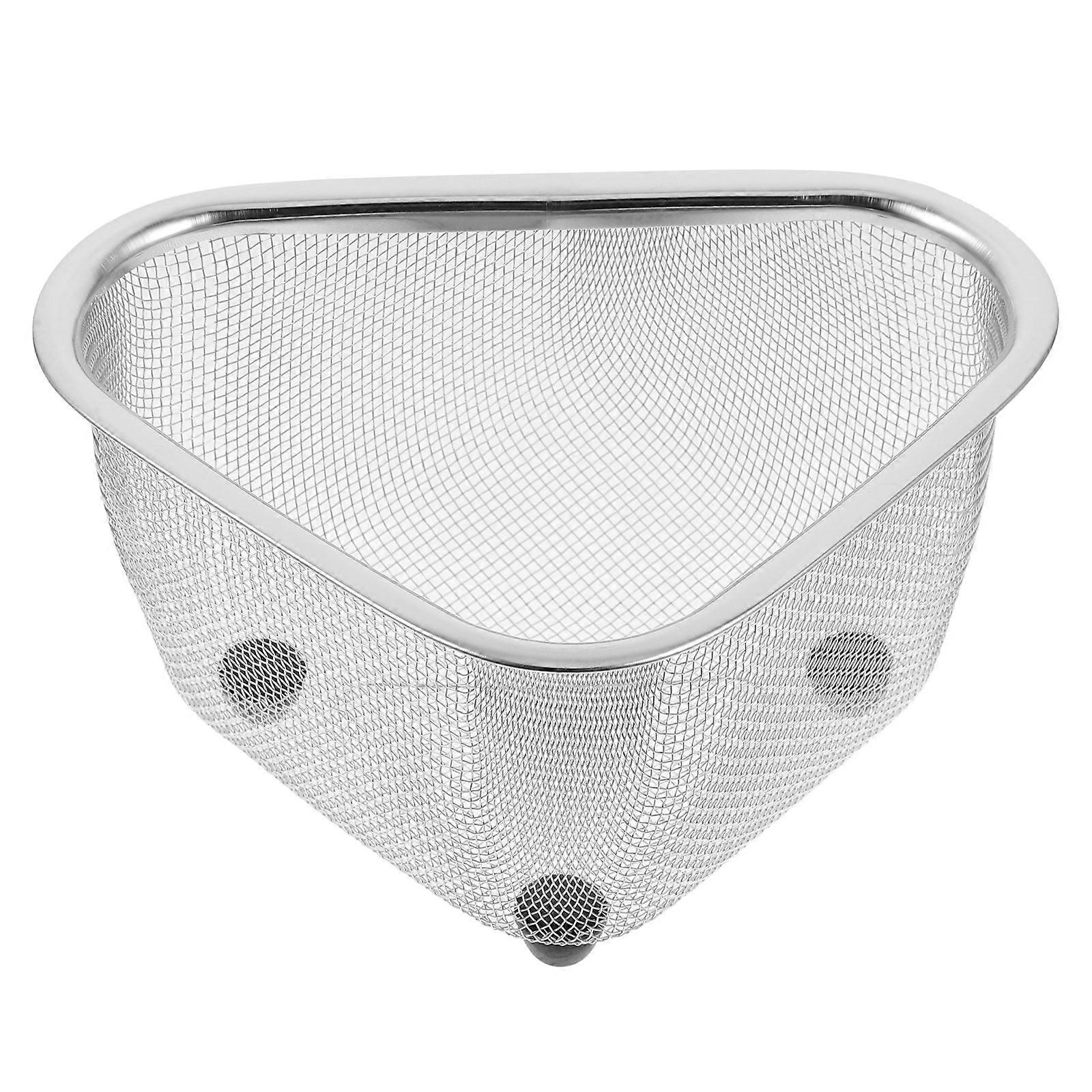 1pc Triangle Shaped Sink Corner Storage and Draining Basket for Kitchen