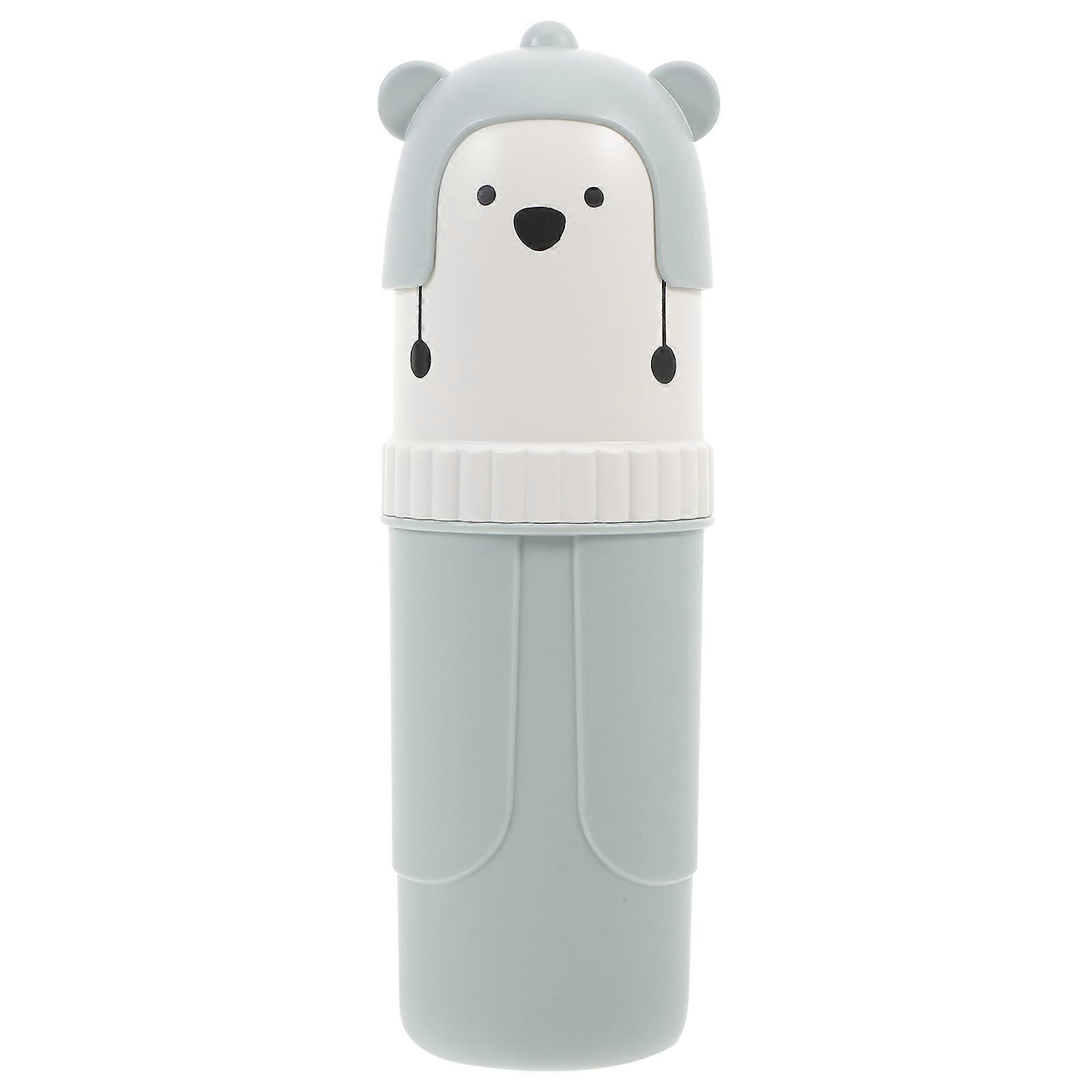 Toothpaste Storage Case Cosmetic Storage Container Cartoon Bear Shape Pink For Daily 1Pack