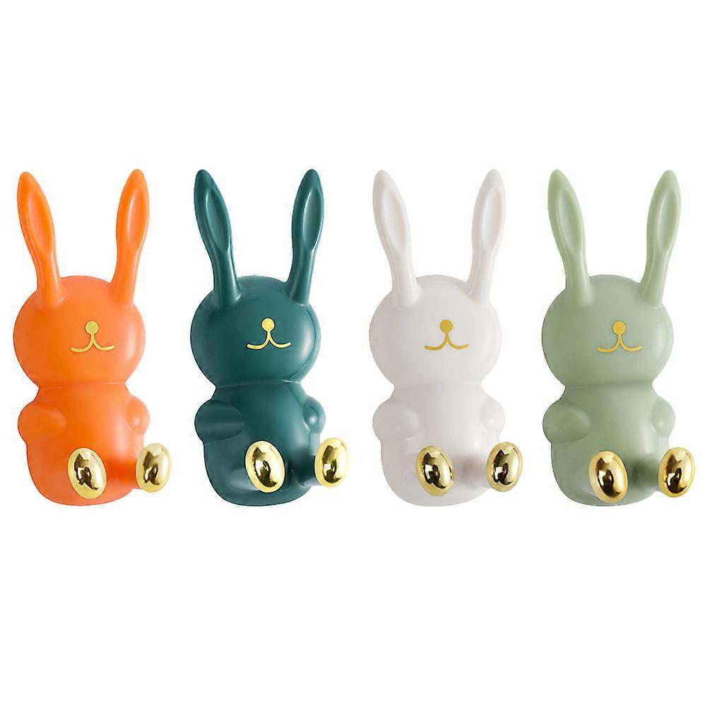 Rabbit Shape Wall Hooks Adhesive Bunny Coat Hooks for Room Decor, Easy Install on Smooth Surfaces, Versatile Hat and Bag Hangers