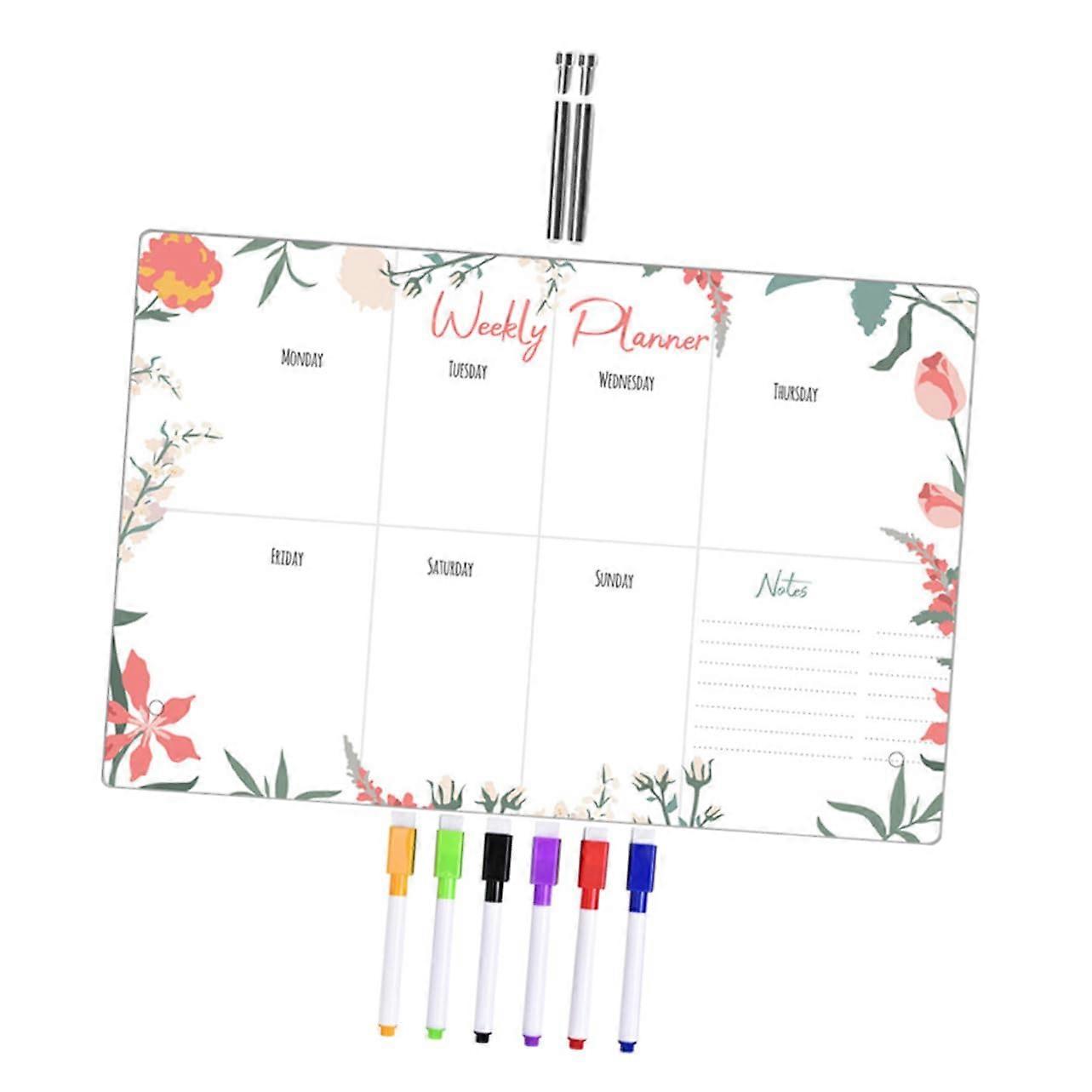 1 Piece Acrylic Memo Board for ToDo Lists with Push Pins for Office, School, Home