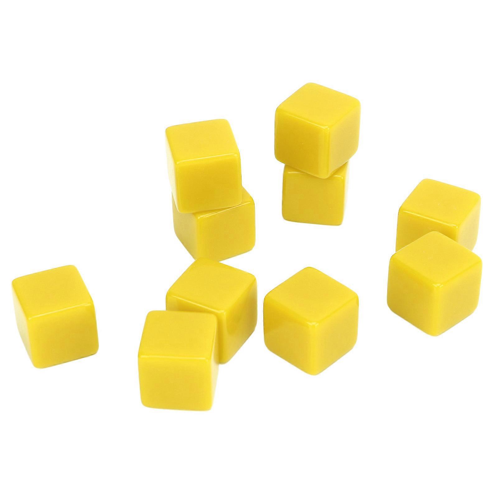 30 قطعة 16 مم مجموعة نرد فارغة من ستة جوانب اكتب على لعبة مكعبات لتعليم تعليم الرياضيات أصفر 