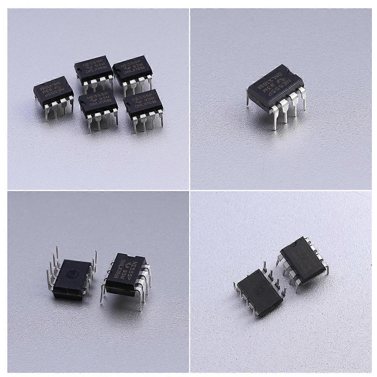 Rotary Timer 12Pcs NE555P DIP-8 Black Microsecond to Hour Timing Oscillation Function