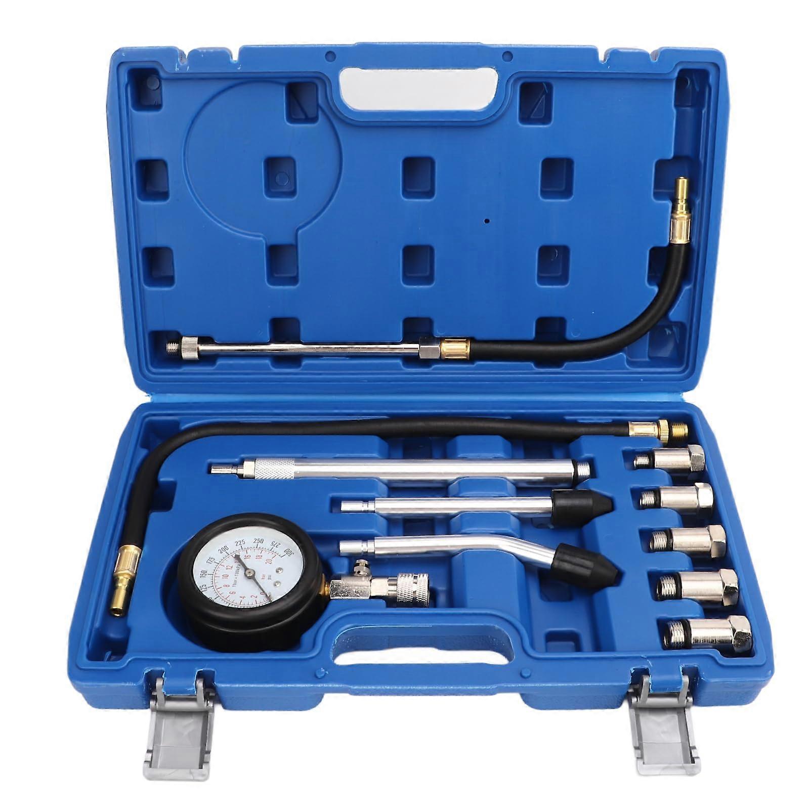 Compression Tester 17 Piece Cylinder Kit 0300 PSI Universal Engine Digital Pressure Gauge for Automotive
