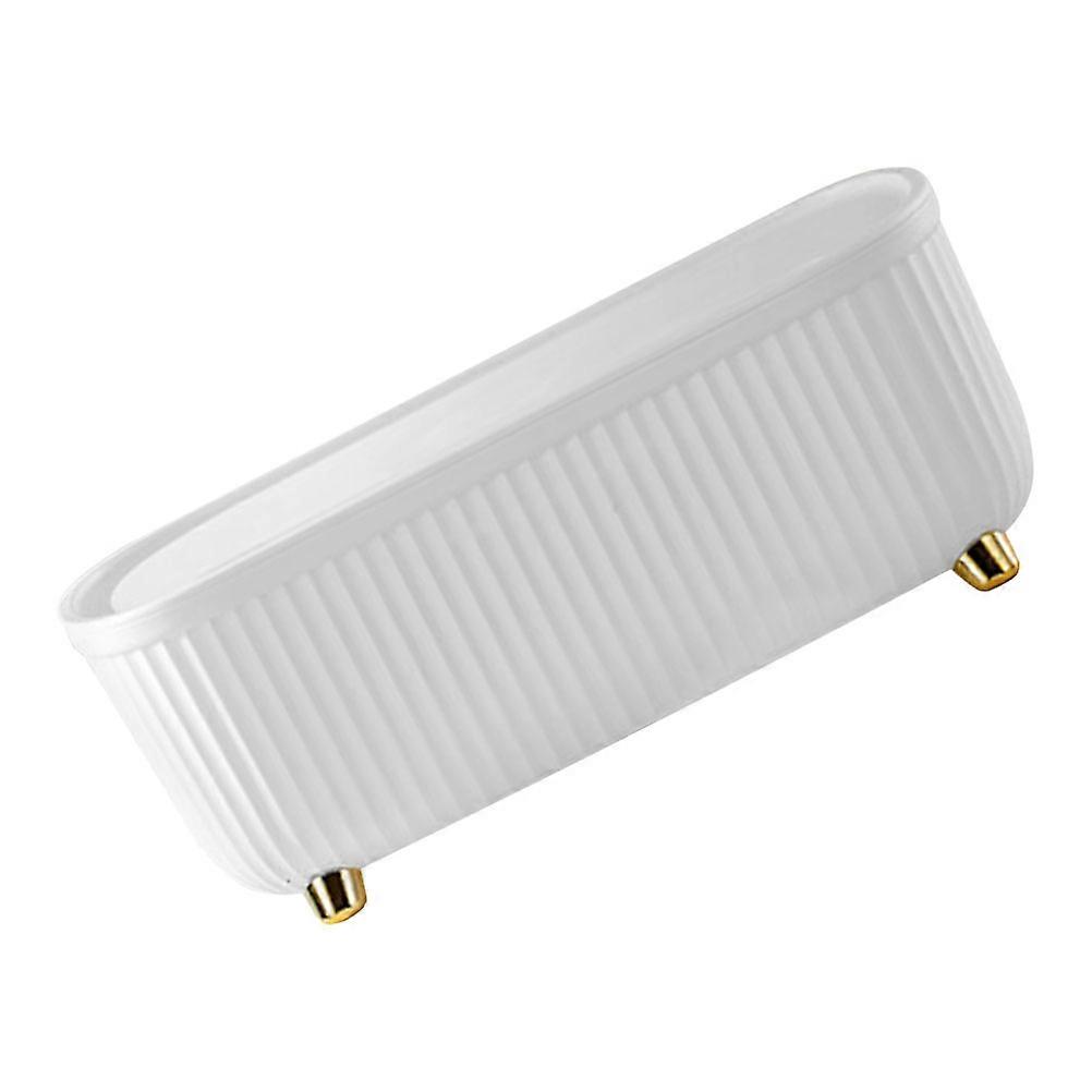 Cable Organizer Box with Heat Dissipation for Desk & Office Use – Elegant White Design