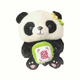 Cartoon Plush Mahjong Fortune Panda Backpack Large Capacity Student Backpack Doll Toy