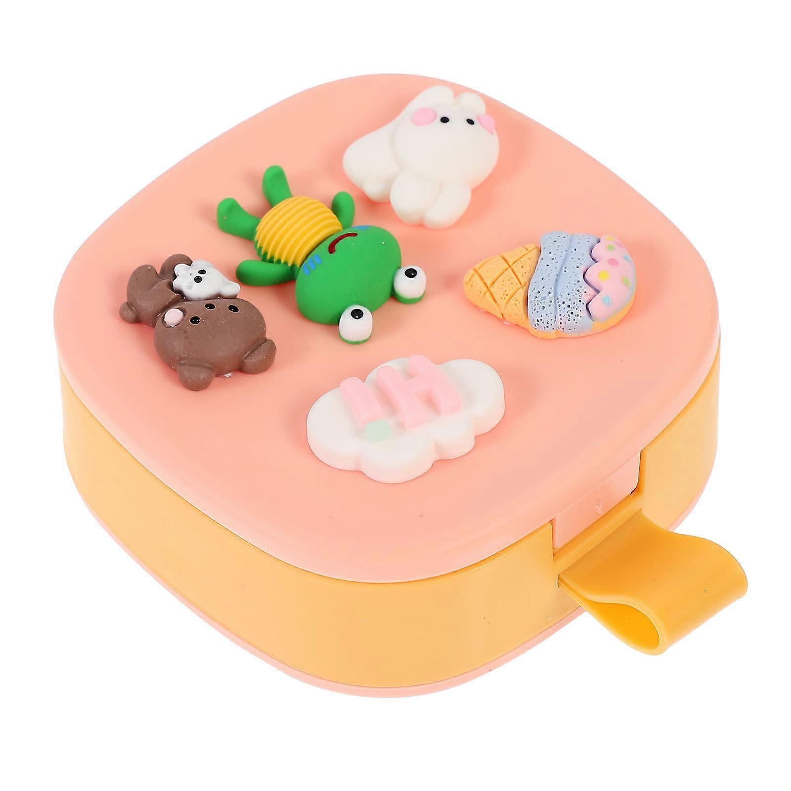 Pink Portable Container with Multi Compartments for Storage Use Made of PP and Stainless Steel