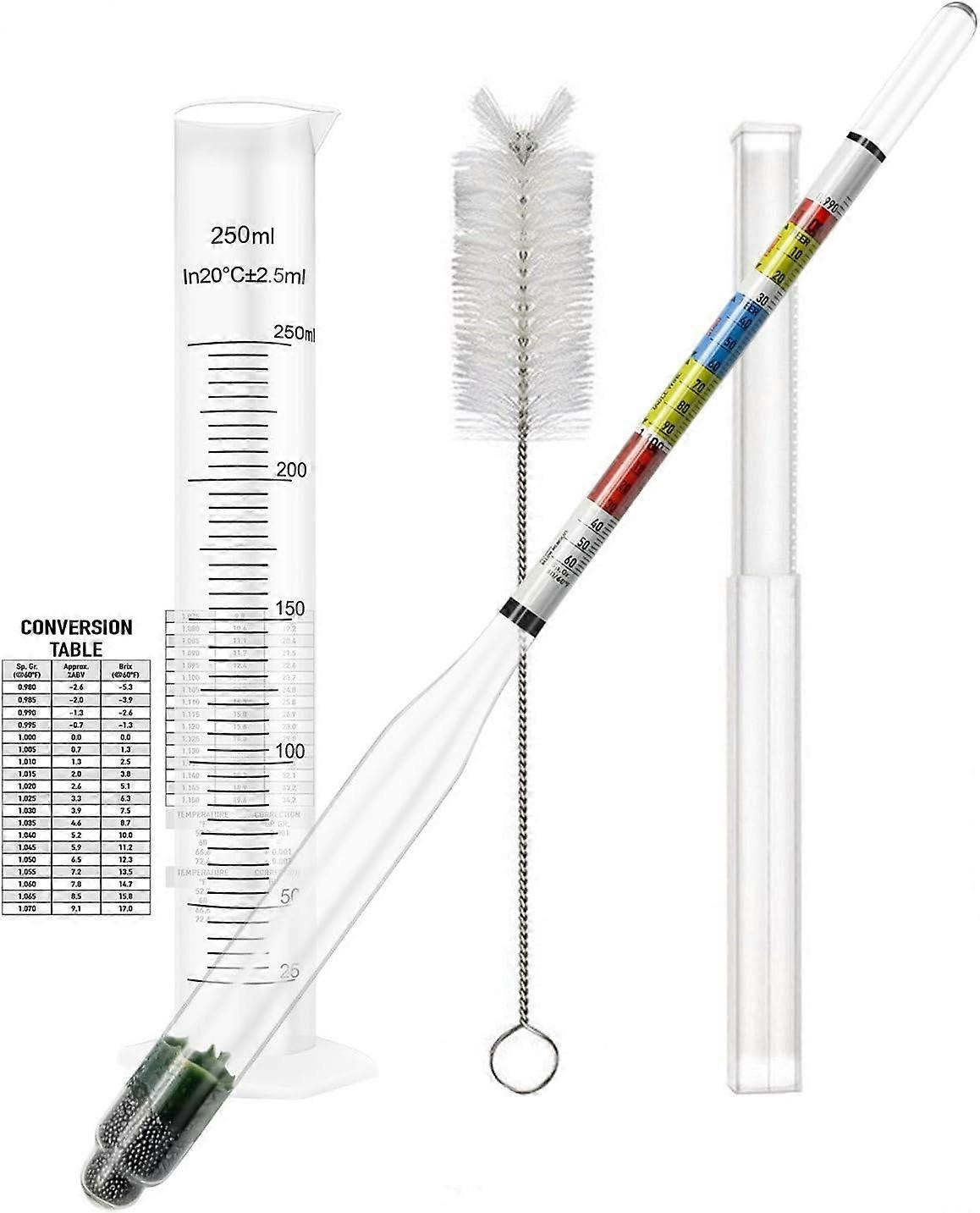 Hydrometer and Test Jar for Wine, Beer and Kombucha -