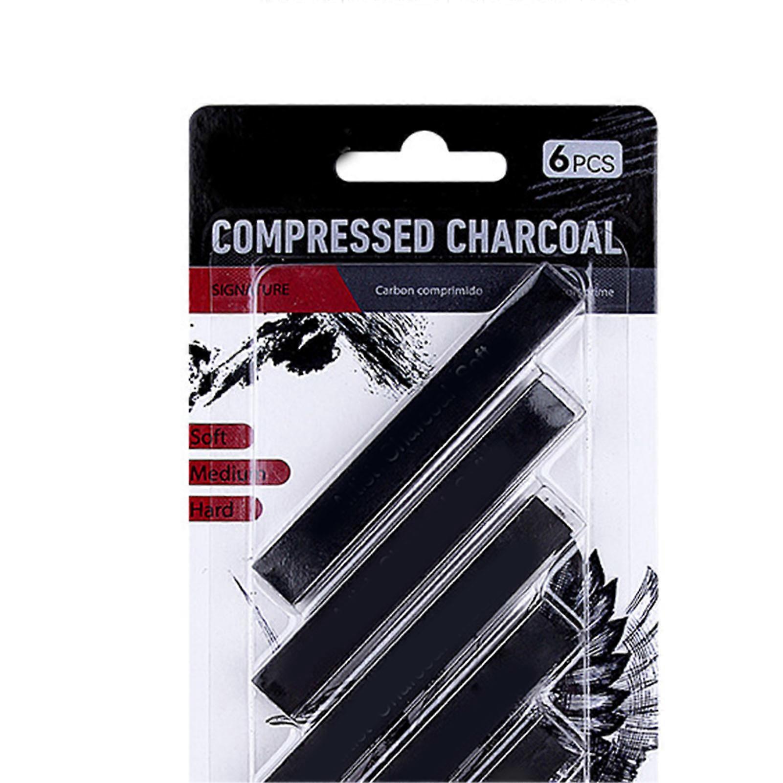 6pcs Woodless Charcoal Pencils Drawing Set Soft Medium Hard Graphite Pencil Set for Shading Blending Detailing