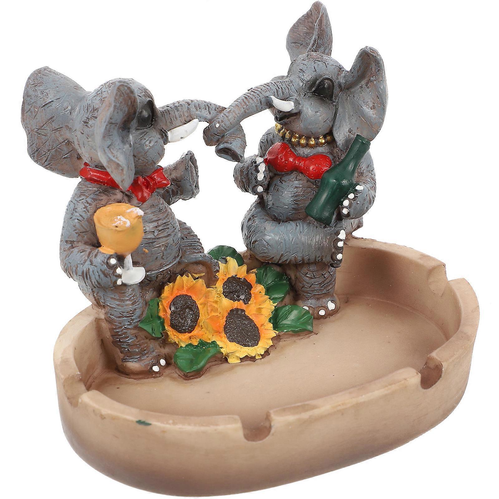 Creative Elephant Resin Ashtray   Multi Functional Decorative Table Ornament for Office or Living Room   Unique Craftsmanship, Compact Design for