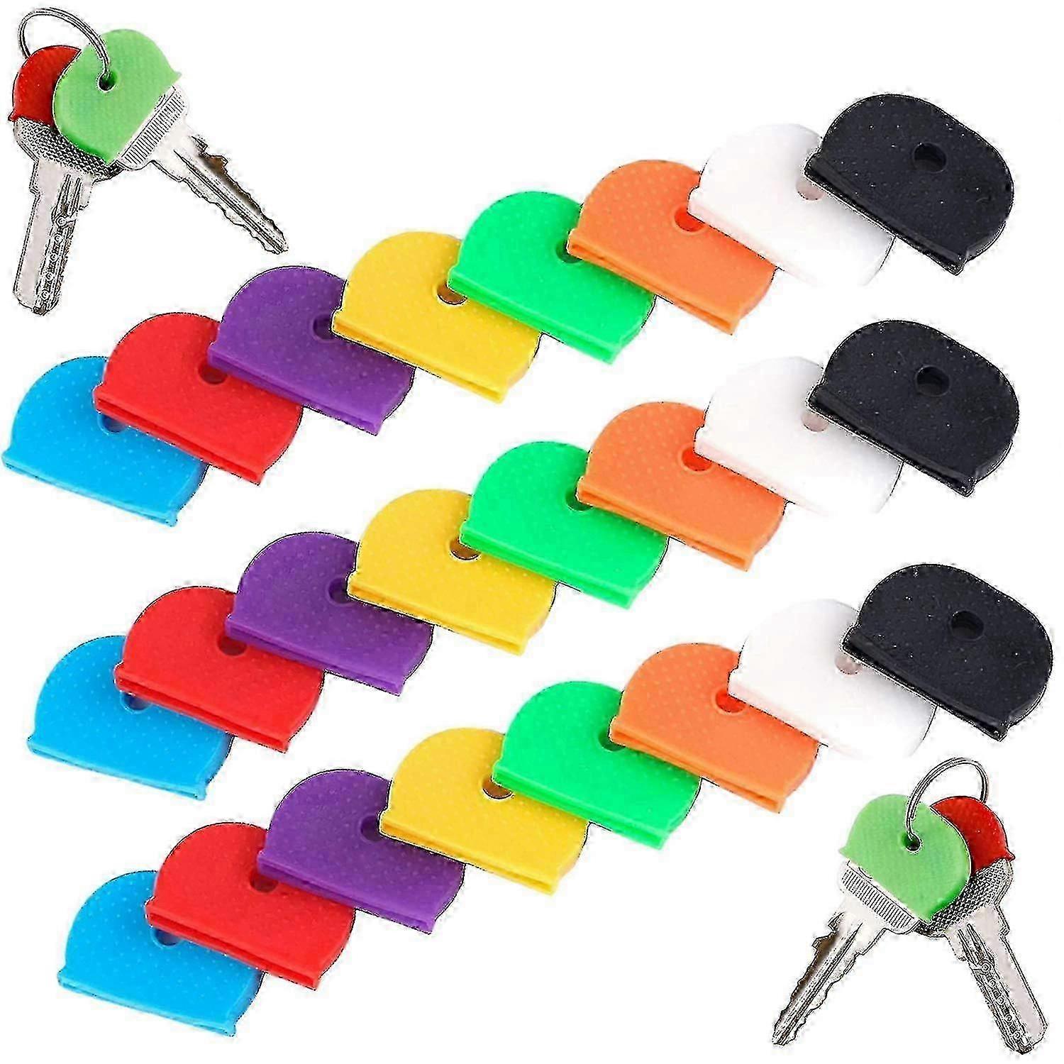 Flexible Caps For Easy Key Identification 8 Colors 24 Pcs--