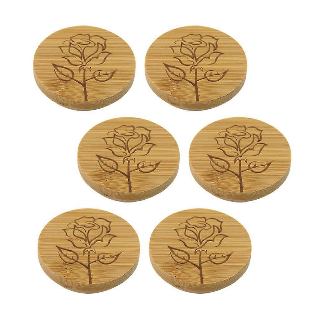 Bamboo Lid For Yogurt Jar Reusable Leak-Proof Sealing Effect Kitchen Use 6Pack