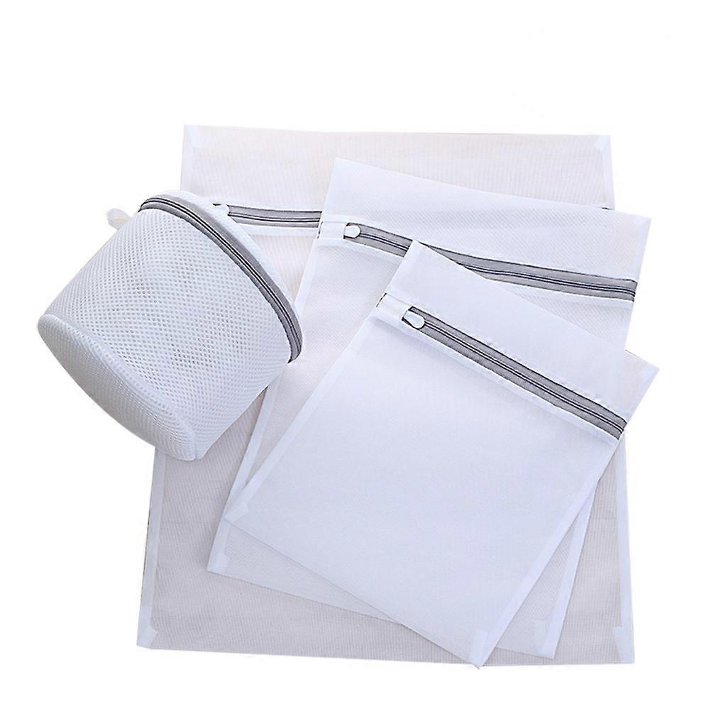White Polyester Mesh Washing Bags for Delicate Laundry with Fine Mesh to Protect Clothes 5 Flat Bags