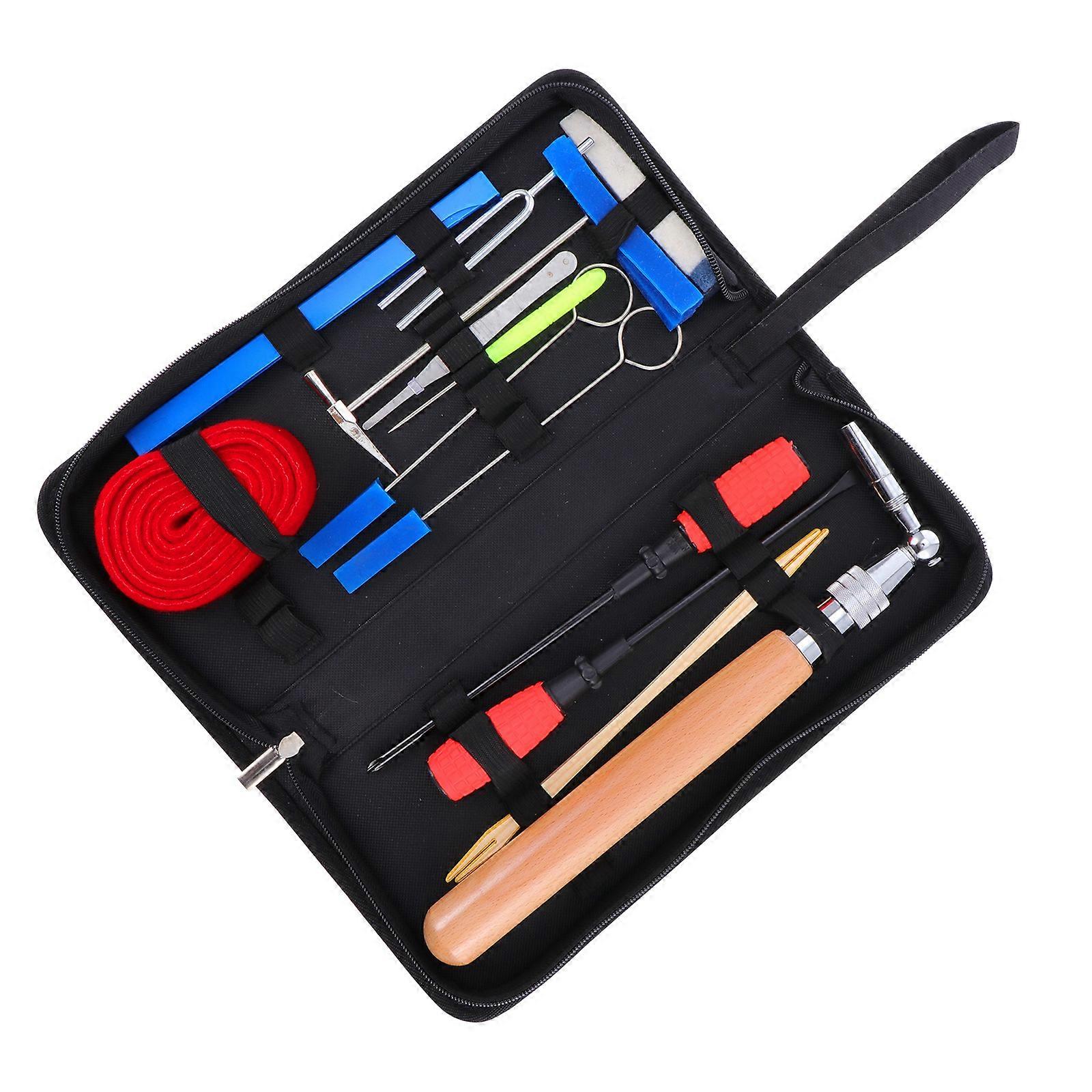 Piano Tuning Kit with Tuner for Adjust Sound and Maintain Temperament 16Pcs