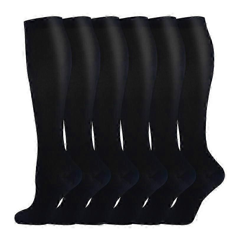 6 kpl:n kompressiosukat urheiluun ja joogaan Asteittainen tuki, lihasten palautuminen, unisex-pohkeen korkea 25p