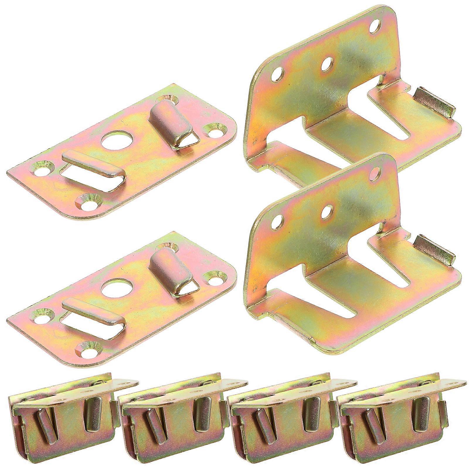 Bed Bracket Bed Plate Hinge Furniture Assemblers Bed Maintenance Support Iron 6Pcs