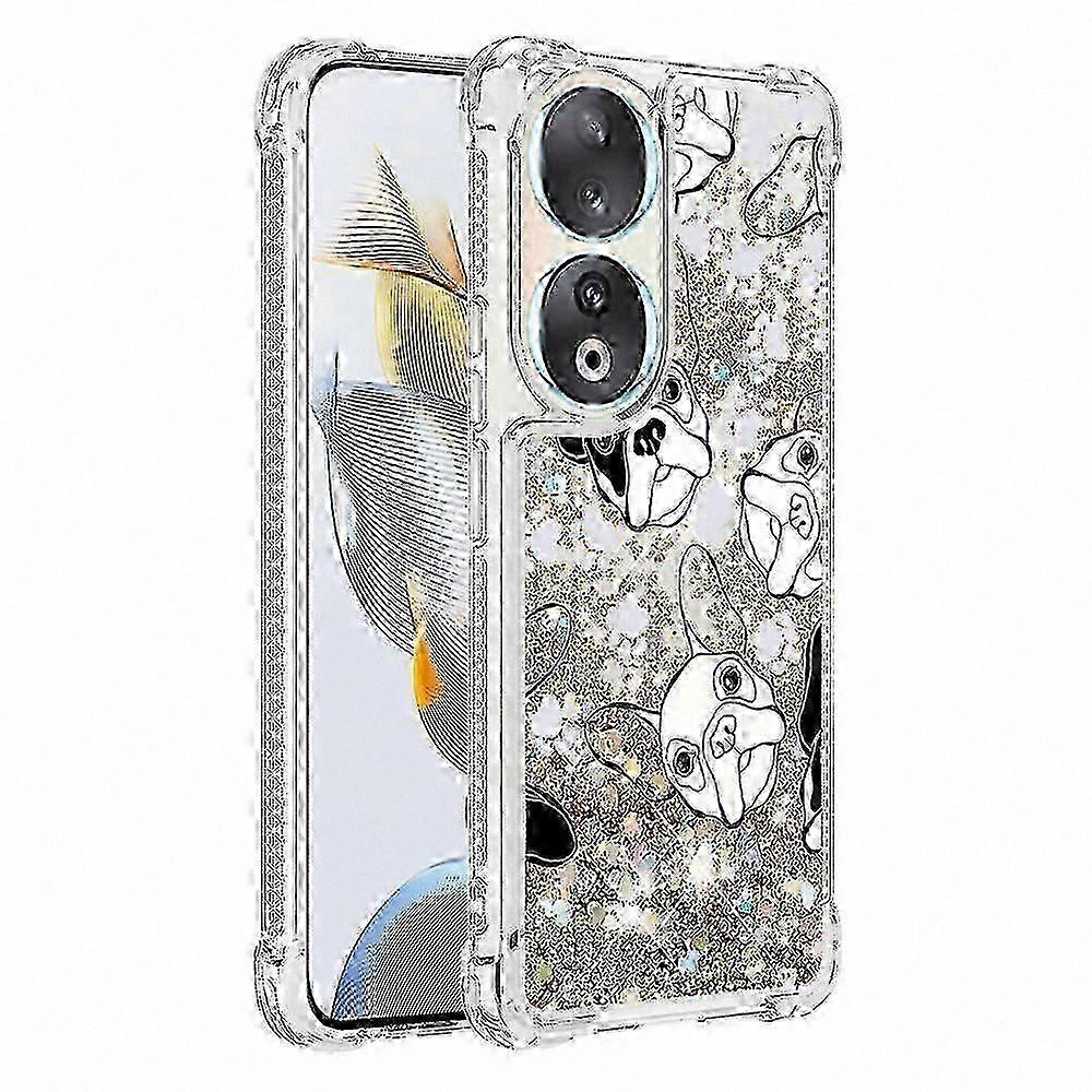 Glitter Liquid Floating TPU Phone Case for Honor 90 - Protective Pattern Cover