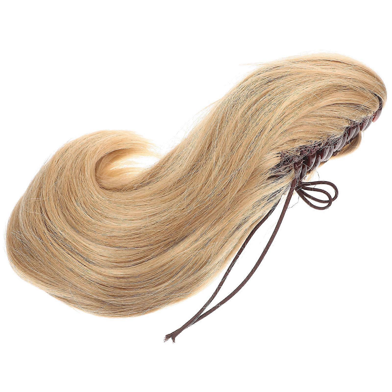 Clip In Ponytail Extension with Claw Clip for Women Create Short Curly Hairstyle Khaki