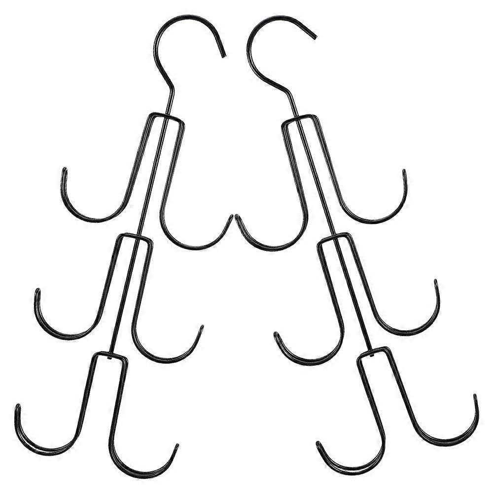 Black Iron Handbag Hanger Organizer for Closet Storage Use with Simple Design 2 Pcs