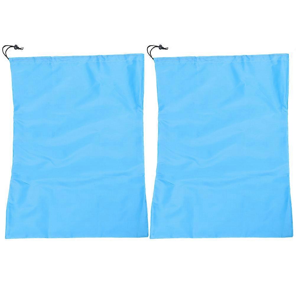Large Laundry Bag for Home Blue Polyester Foldable Dirty Clothes Bag with Drawstring 2 Pack