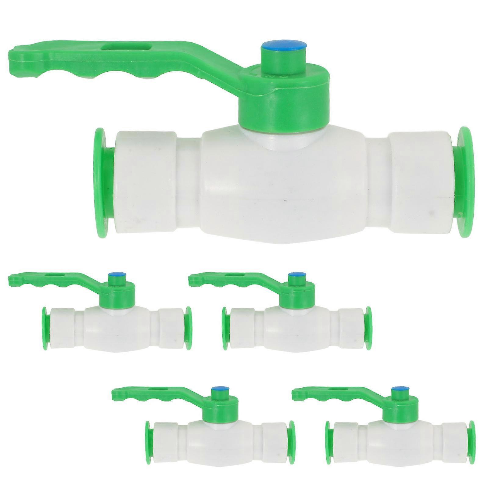 PPR Material Green Ball Valves for Pipe Fittings with Quick Connect Design and No Heat Melting 5 Pieces