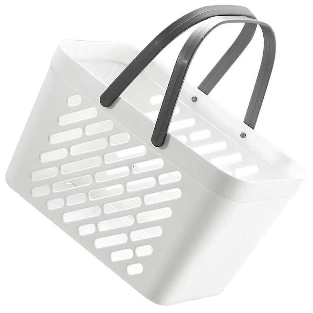 Portable Storage Basket with Handle for Small Items Organization White PP Material 7.5x4.5x5 Inches